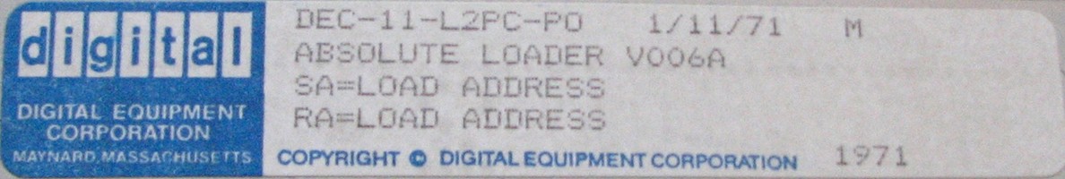 Absolute Loader tape label